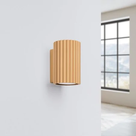 Kinkiety-do-salonu - kinkiet pojedynczy tuba karbowana złota karbon 10 sollux sl.1650 