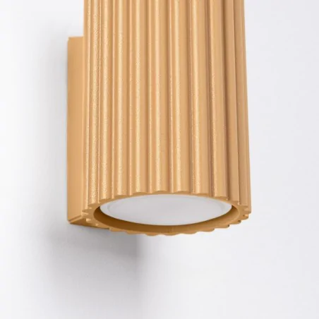 Kinkiety-do-salonu - kinkiet pojedynczy tuba karbowana złota karbon 10 sollux sl.1650 