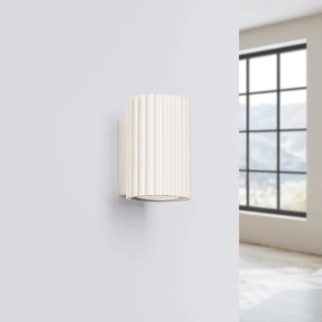 Kinkiety-do-salonu - lampa tuba na ścianę  karbon 10 beżowy sollux sl.1652 