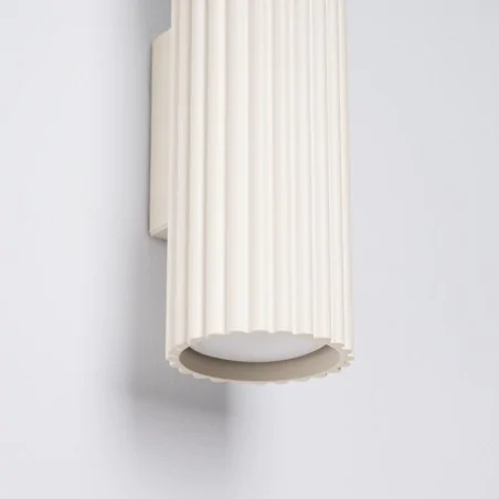 Kinkiety-do-salonu - kinkiet tuba beżowa podwójna 2xgu10 lampa ścienna karbon 20 kremowa sollux sl.1653 