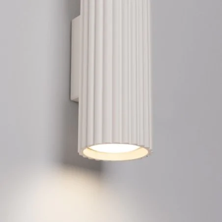 Kinkiety-do-salonu - kinkiet tuba beżowa podwójna 2xgu10 lampa ścienna karbon 20 kremowa sollux sl.1653 