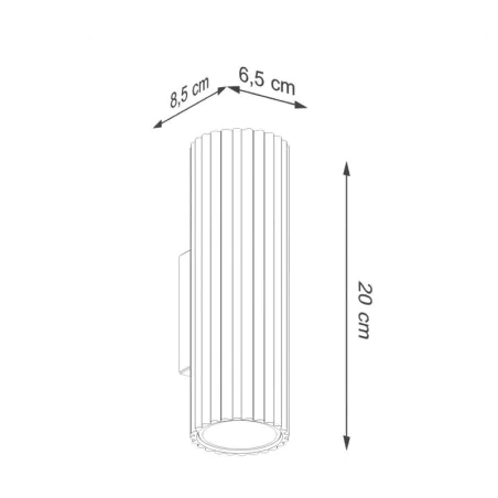 Kinkiety-do-salonu - kinkiet tuba beżowa podwójna 2xgu10 lampa ścienna karbon 20 kremowa sollux sl.1653 