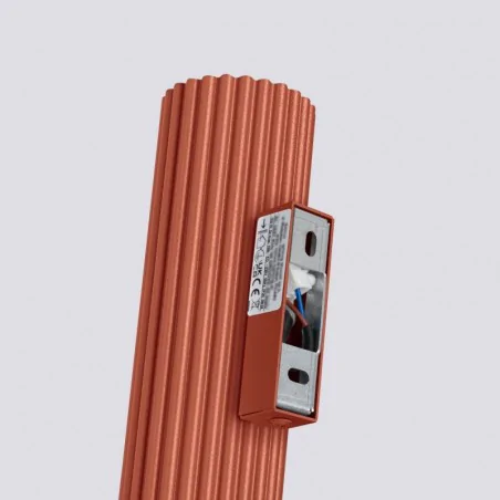 Kinkiety-do-salonu - kinkiet podwójny góra dół tuba karbowana karbon 20 ochra czerwona sollux sl.1655 