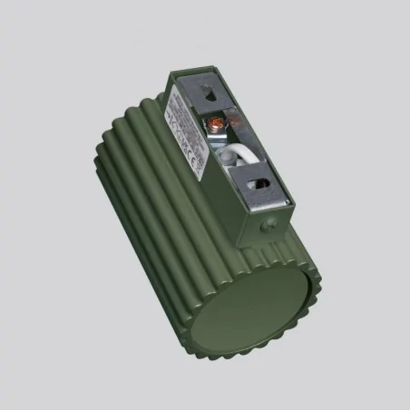 Kinkiety-do-salonu - kinkiet  tuba zielona karbowana lampa ścienna oliwkowa karbon 10 sollux sl.1656 