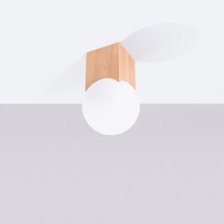 Kinkiety-do-salonu - plafon oprawa sufitowa kula skandynawska solis naturalne drewno sollux sl.1407 