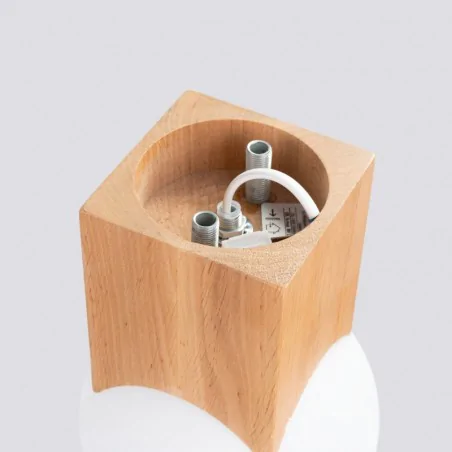 Kinkiety-do-salonu - plafon oprawa sufitowa kula skandynawska solis naturalne drewno sollux sl.1407 