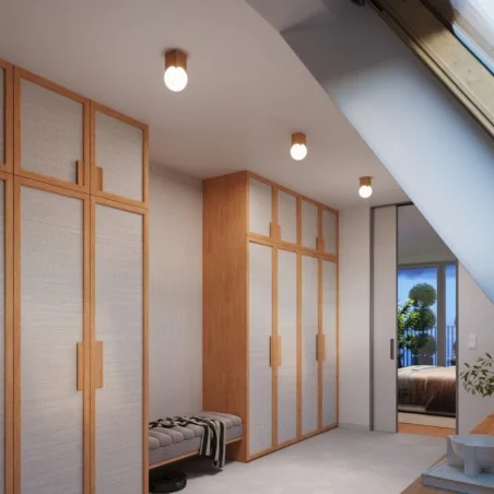 Kinkiety-do-salonu - plafon oprawa sufitowa kula skandynawska solis naturalne drewno sollux sl.1407 