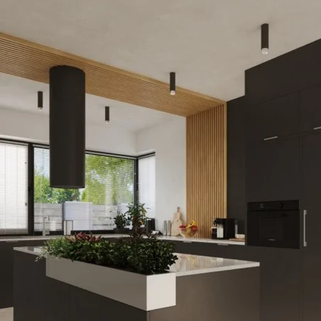 Oswietlenie-sufitowe - plafon tuba sufitowa nero 12,5 czarny/chrom sollux sl.1408 