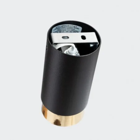 Oswietlenie-sufitowe - oprawa na sufit punktowa gu10 tuba nero 12,5 czarno złota sollux sl.1410 