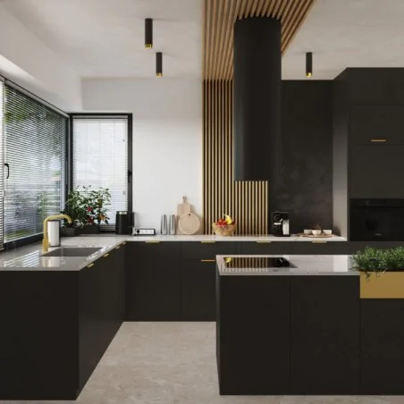 Oswietlenie-sufitowe - oprawa na sufit punktowa gu10 tuba nero 12,5 czarno złota sollux sl.1410 