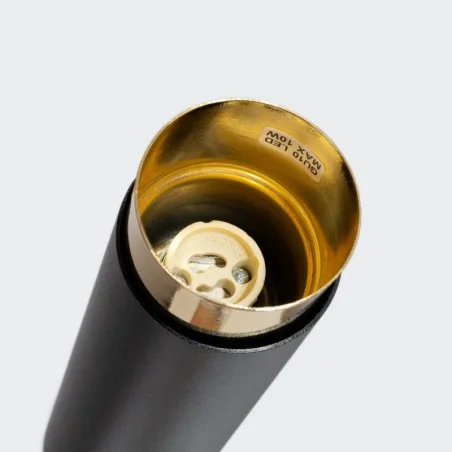 Oswietlenie-sufitowe - tuba sufitowa długa czarno-złota  nero 22,5 sollux sl.1411 