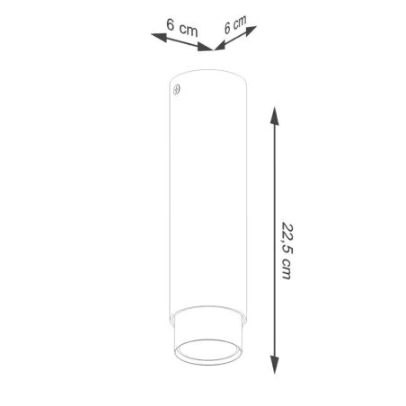 Oswietlenie-sufitowe - tuba sufitowa długa czarno-złota  nero 22,5 sollux sl.1411 