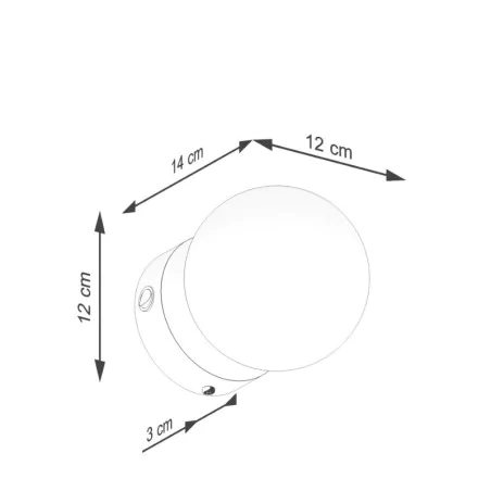Kinkiety-do-salonu - lampa ścienna kinkiet z kloszem w kształcie kuli yoli sl.1460 sollux 