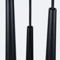 Lampy-sufitowe - lampa wisząca 3 tuby czarne g9 bliss 3p sollux sl.1463 