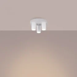Lampy-sufitowe - plafon sufitowy potrójny biały gu10 lagos 3p sollux sl.1464 