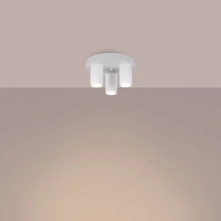 Lampy-sufitowe - plafon sufitowy potrójny biały gu10 lagos 3p sollux sl.1464 