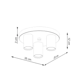 Lampy-sufitowe - plafon sufitowy potrójny biały gu10 lagos 3p sollux sl.1464 
