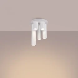 Lampy-sufitowe - lampa sufitowa biała na 5 żarówek plafon lagos sl.1465 sollux 