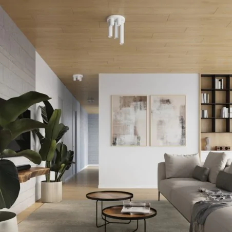 Lampy-sufitowe - lampa sufitowa biała na 5 żarówek plafon lagos sl.1465 sollux 