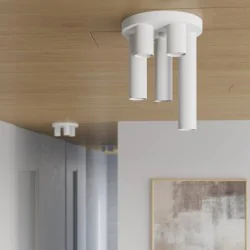 Lampy-sufitowe - lampa sufitowa biała na 5 żarówek plafon lagos sl.1465 sollux 