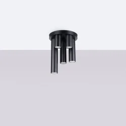 Lampy-sufitowe - plafon sufitowy 5 tub lagos 5p czarny sollux sl.1467 