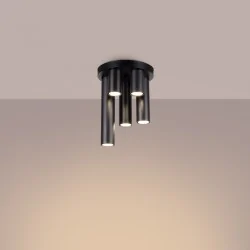 Lampy-sufitowe - plafon sufitowy 5 tub lagos 5p czarny sollux sl.1467 