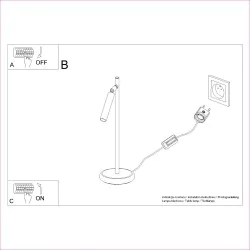 Lampki-biurkowe - lampa biurkowa pastelo biała sollux sl.1468 