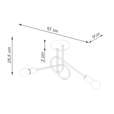 Lampy-sufitowe - żyrandol na 2 żarówki węzeł lampa sufitowa biała słupeł loop 2 sollux sl.1471 