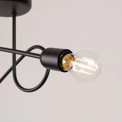 Lampy-sufitowe - żyrandol loop 2xe27 czarny lampa sufitowa supełki sollux sl.1472 