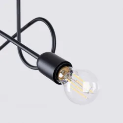 Lampy-sufitowe - żyrandol loop 2xe27 czarny lampa sufitowa supełki sollux sl.1472 