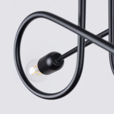 Lampy-sufitowe - żyrandol loop 2xe27 czarny lampa sufitowa supełki sollux sl.1472 