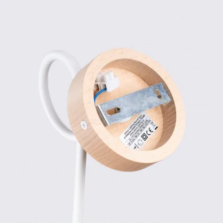 Kinkiety-do-salonu - kinkiet słupełek biało-drewniany boho lampa ścienna naturalna ember sollux sl.1473 