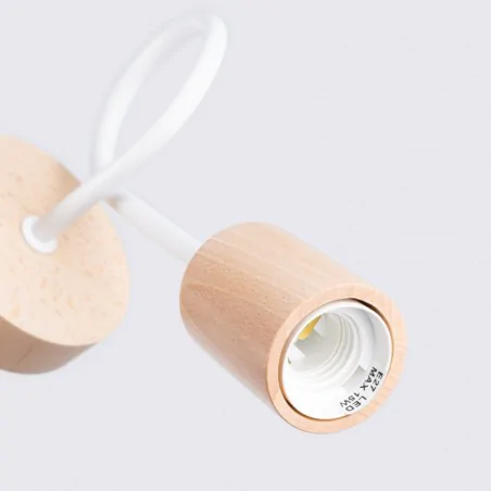 Kinkiety-do-salonu - kinkiet słupełek biało-drewniany boho lampa ścienna naturalna ember sollux sl.1473 