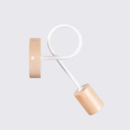 Kinkiety-do-salonu - kinkiet słupełek biało-drewniany boho lampa ścienna naturalna ember sollux sl.1473 