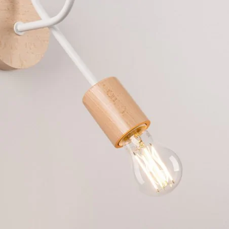 Kinkiety-do-salonu - kinkiet słupełek biało-drewniany boho lampa ścienna naturalna ember sollux sl.1473 