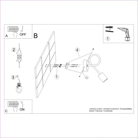 Kinkiety-do-salonu - kinkiet słupełek biało-drewniany boho lampa ścienna naturalna ember sollux sl.1473 
