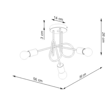Oswietlenie-sufitowe - żyrandol na 3 ramiona biało-drewniany supeł lampa sufitowa ember sollux 