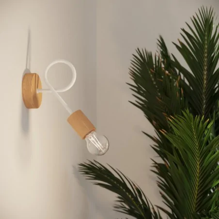 Oswietlenie-sufitowe - żyrandol na 3 ramiona biało-drewniany supeł lampa sufitowa ember sollux 