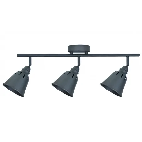 Lampy-sufitowe - spot oświetleniowy potrójny czarny fiona 3xe14 polux 