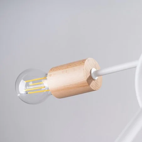 Oswietlenie-sufitowe - żyrandol słupeł boho biało-drewniany lampa węzeł sollux ember sl.1475 