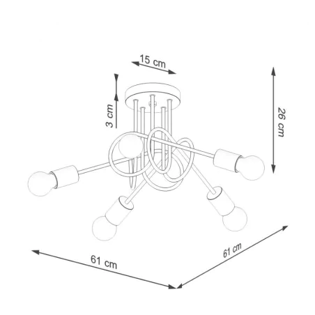 Oswietlenie-sufitowe - żyrandol słupeł boho biało-drewniany lampa węzeł sollux ember sl.1475 