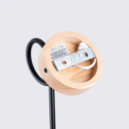 Kinkiety-do-salonu - kinkiet supeł skandynawski drewniany e27 ember czarny sollux sl.1476 