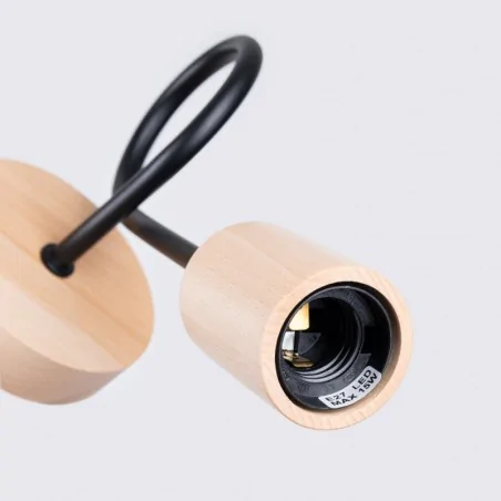 Kinkiety-do-salonu - kinkiet supeł skandynawski drewniany e27 ember czarny sollux sl.1476 