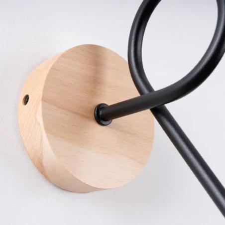 Kinkiety-do-salonu - kinkiet supeł skandynawski drewniany e27 ember czarny sollux sl.1476 