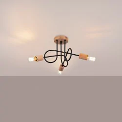 Oswietlenie-sufitowe - żyrandol zawinięte ramiona słupeł lampa sufitowa zawijana ember 3 czarny sollux sl.1477 