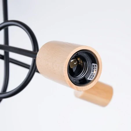 Oswietlenie-sufitowe - żyrandol zawinięte ramiona słupeł lampa sufitowa zawijana ember 3 czarny sollux sl.1477 