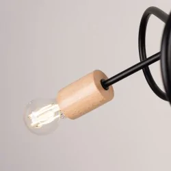 Oswietlenie-sufitowe - żyrandol zawinięte ramiona słupeł lampa sufitowa zawijana ember 3 czarny sollux sl.1477 