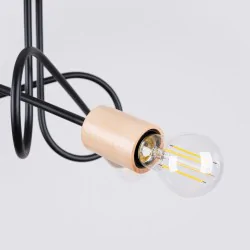 Oswietlenie-sufitowe - żyrandol zawinięte ramiona słupeł lampa sufitowa zawijana ember 3 czarny sollux sl.1477 