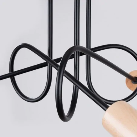 Oswietlenie-sufitowe - żyrandol zawinięte ramiona słupeł lampa sufitowa zawijana ember 3 czarny sollux sl.1477 