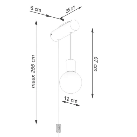Kinkiety-do-salonu - kinkiet nimbi g9 z włącznikiem sollux sl.1645 